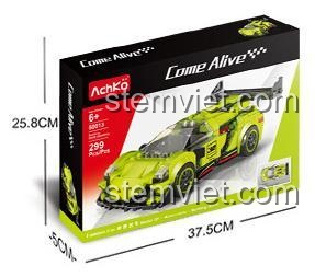 Hộp sản phẩm bộ xếp hình 50013 Siêu xe "Bò Xanh" Veneno của hãng AchKo, món quà tuyệt vời cho bé trai.