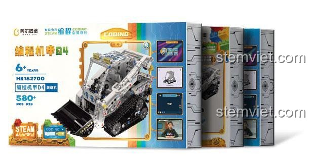 Hộp đồ chơi lập trình HK182700 Robot Xe Xúc Bánh Xích Alpha Egg, món quà giáo dục STEM giá tốt cho bé.