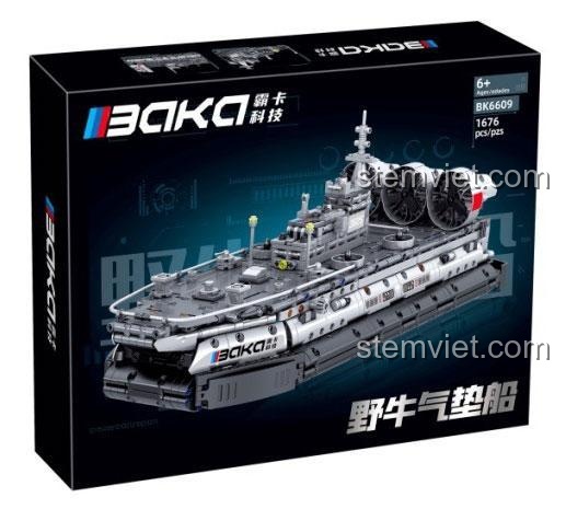 Hộp của đồ chơi mô hình BAKA BK6609, thể hiện hình ảnh Tàu đổ bộ đệm khí lớp Zubr hoành tráng, món quà giá tốt cho bé.