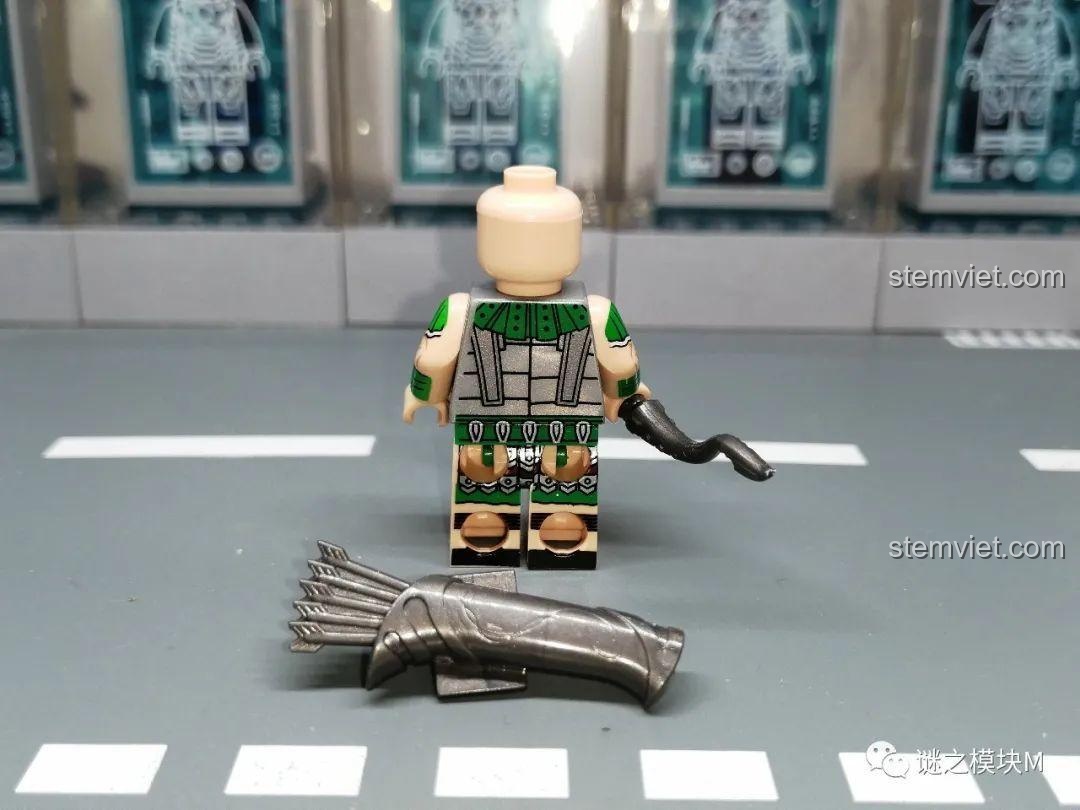 Minifigure cung thủ La Mã XINH với bao tên tháo rời, thể hiện chi tiết in mặt sau. Đồ chơi mô hình Minifigure Lịch sử X0316.