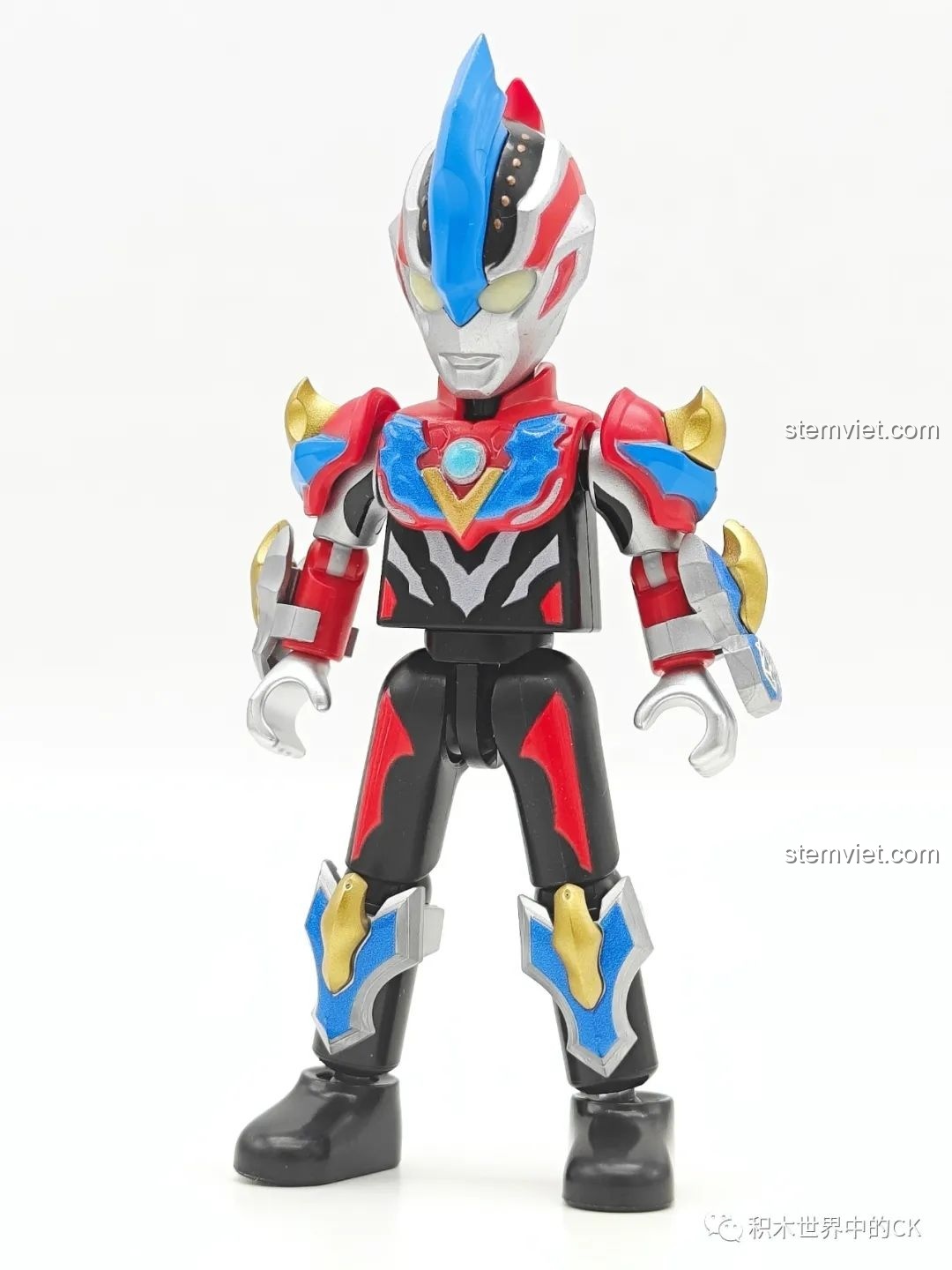 Mặt sau của mô hình Galaxy Victory Ultraman (GV-09 01) trong bộ đồ chơi lắp ráp Ultraman Meijian GV-09, với các chi tiết giáp và số hiệu sản phẩm được in rõ ràng.