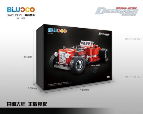 Đồ chơi mô hình BLUOCO BA11801 Xe Đua Cổ Điển Dare Devil với 974 chi tiết, hộp sản phẩm đầy đủ.