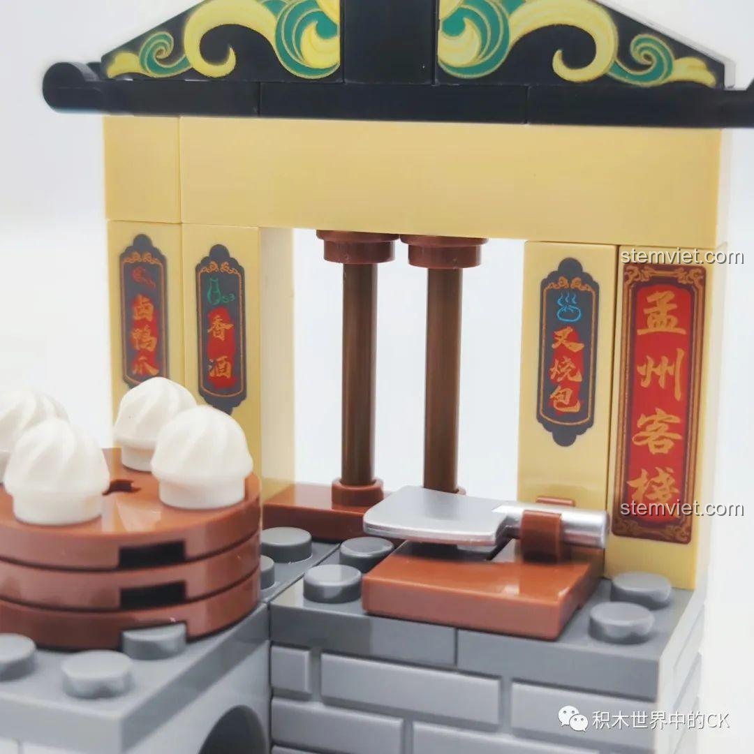 Góc nhìn khác của đội hình minifigure Thủy Hử Tiểu Hiệp Decool, thể hiện sự đa dạng trong thiết kế.