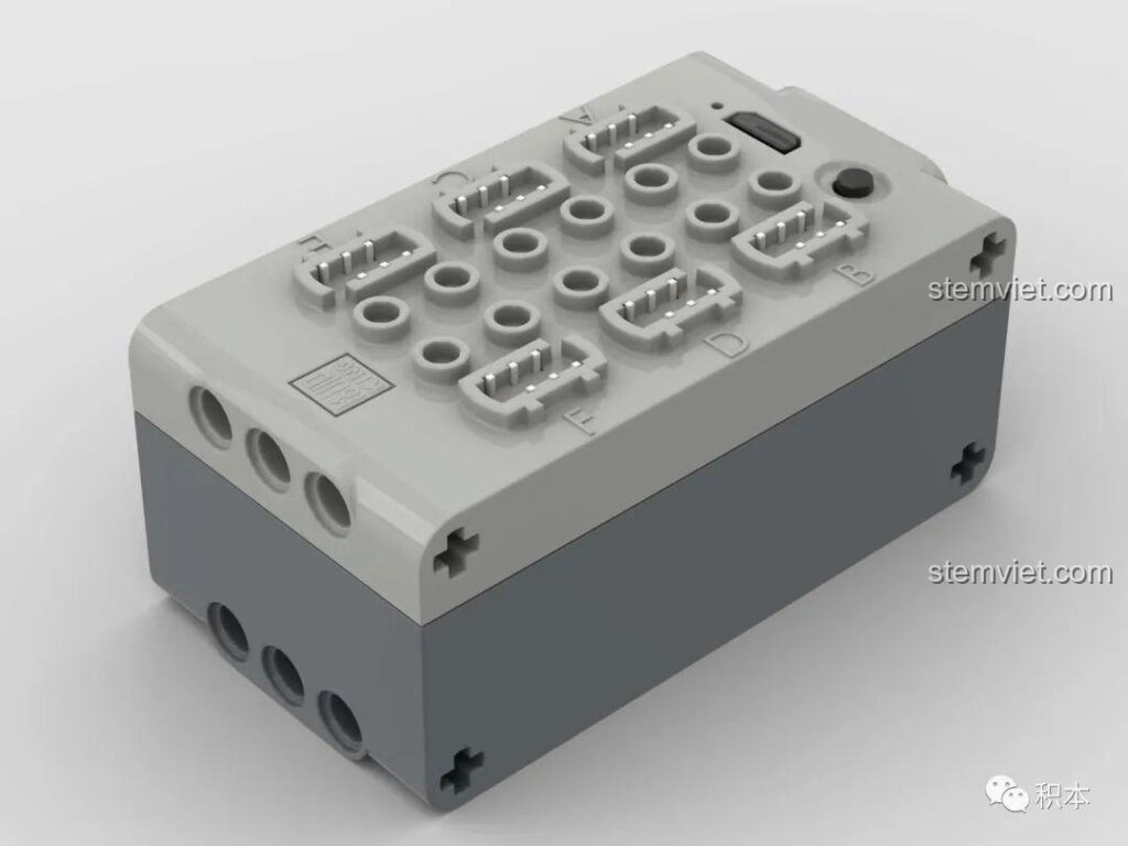 Cận cảnh bộ module nguồn và điều khiển 6 kênh 6.0 Mould King M-0019 màu xám, trái tim sức mạnh cho các mô hình Technic.