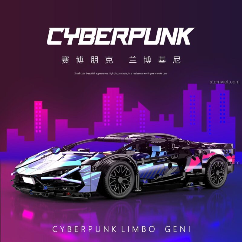 Đồ chơi mô hình Brick Plaything Lamborghini Sián FKP 37 Cyberpunk, siêu xe Lamborghini Sián Cyberpunk với thiết kế độc đáo, đồ chơi cho bé trai 6 tuổi