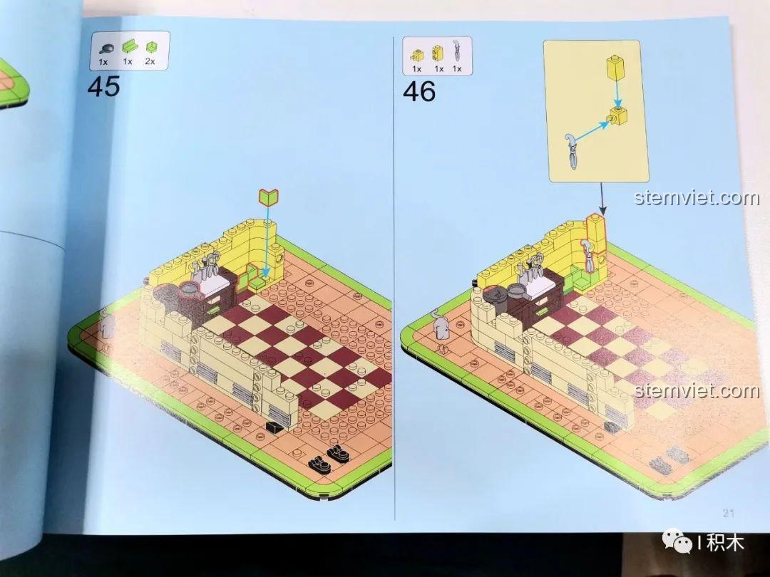 Trang hướng dẫn lắp ráp của bộ BrickCool KS003 Nhà hàng Trung Hoa Cyberpunk, đồ chơi xây dựng phố đêm cyberpunk, hướng dẫn chi tiết từng bước.