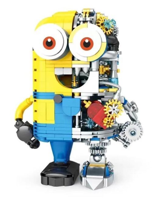 Bộ lắp ráp Robot Minion BUIBUI 008 cho bé trai 6 tuổi, mô hình Minion nửa cơ khí độc đáo, giá rẻ.