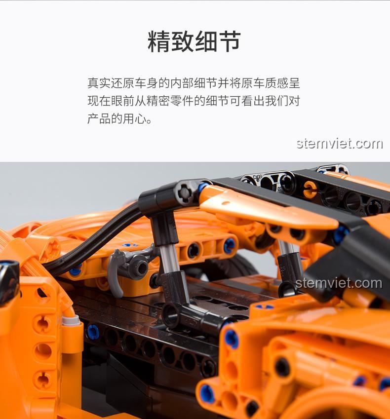 Cận cảnh các chi tiết tinh xảo của bộ lắp ráp CaDA C51051, cho thấy chất lượng hoàn thiện của từng mảnh ghép.