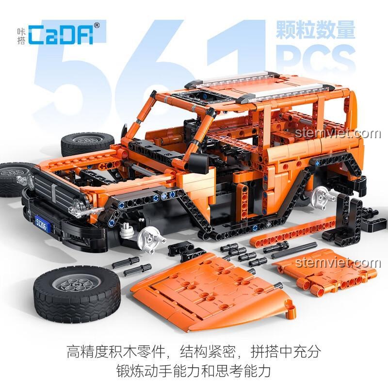 Chi tiết lắp ráp CaDA C51206 Xe Tăng Địa Hình, đồ chơi mô hình Xe Off-road Điều Khiển Từ Xa, bộ lắp ghép Xe Tăng Địa Hình C51206, đồ chơi lắp ráp CaDA Xe Jeep Địa Hình, dành cho bé trai 6 tuổi, đáng tiền