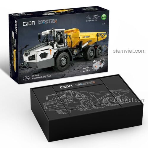 Hộp sản phẩm bộ lắp ghép CaDA C61054 Xe Tải Tự Đổ Khớp Nối, hộp đẹp, thiết kế chuyên nghiệp, đồ chơi lắp ráp chất lượng cao.