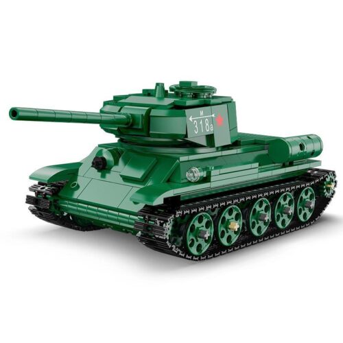 Bộ đồ chơi Xe tăng T-34 CaDA C61072, mô hình xe tăng quân sự màu xanh lá, phù hợp bé trai 8 tuổi, giá tốt