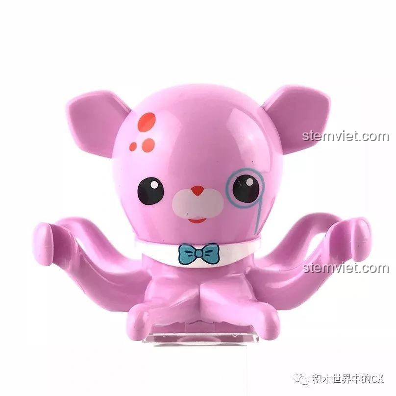 Minifigure Giáo sư Bạch Tuộc màu hồng đáng yêu, nhân vật độc quyền trong bộ lắp ghép Enlighten 3708 Trụ Sở Bạch Tuộc Octopod.