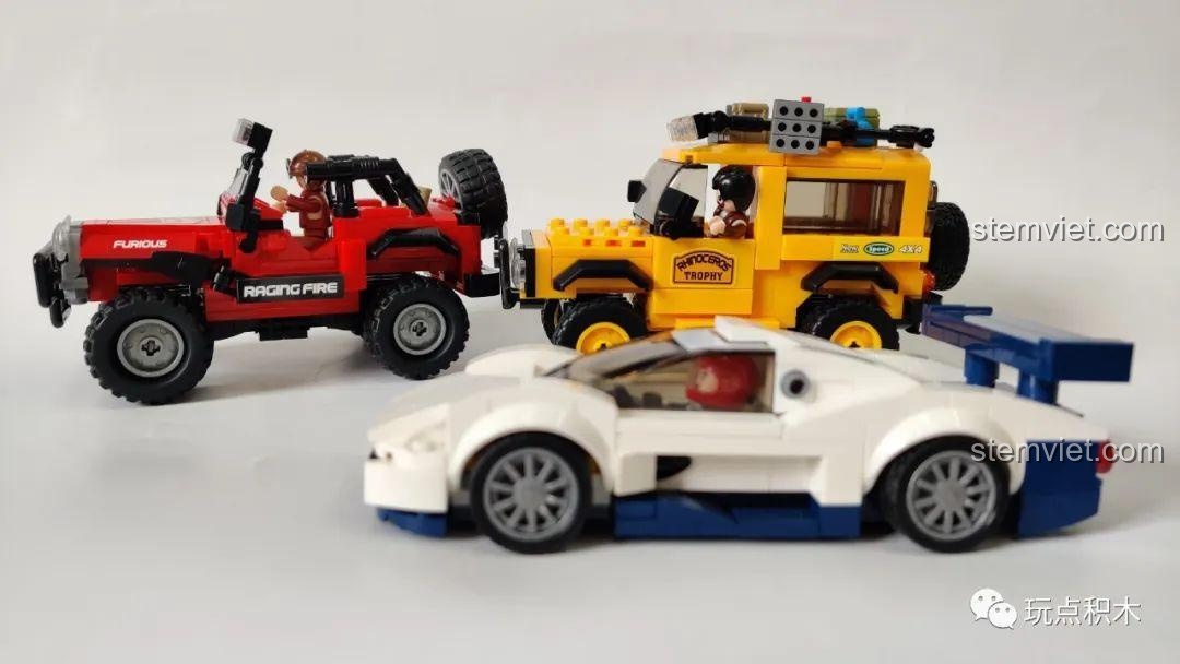 Hình ảnh tổng kết bài đánh giá Sluban M38 B0816 Xe Jeep Địa Hình, nhấn mạnh các ưu điểm của bộ đồ chơi.