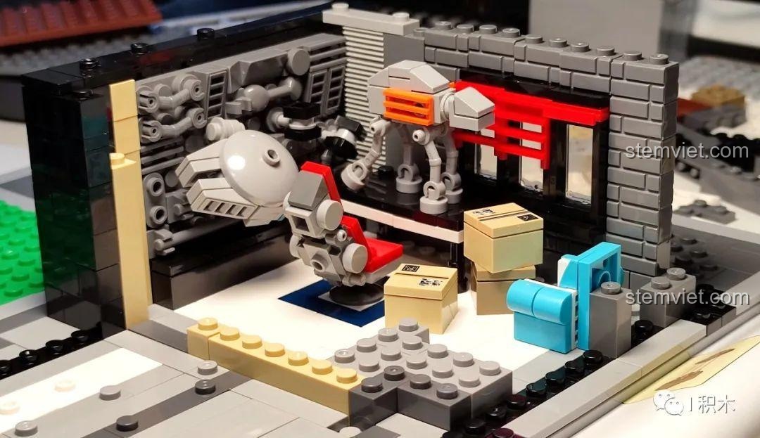 Căn phòng bí mật dành cho fan Star Wars trong bộ XMORK 10205, với các mô hình và chi tiết độc đáo.