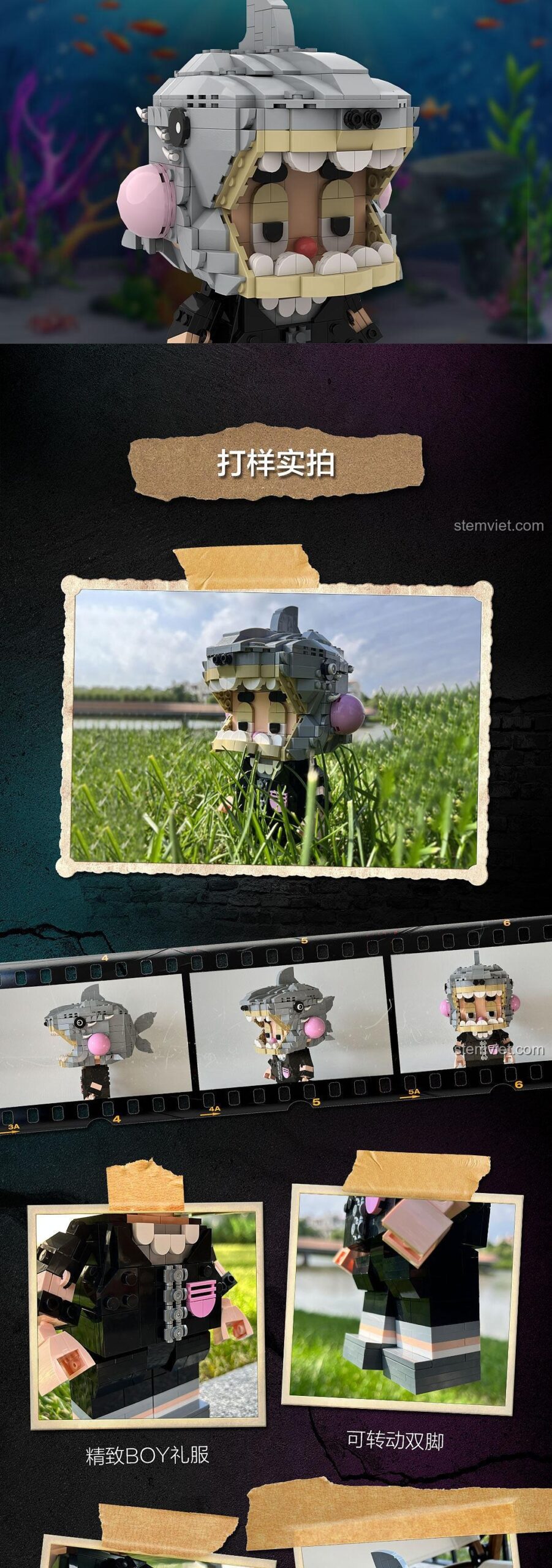 Figure lắp ráp Cá Mập Baby Shark, ảnh chụp thực tế sản phẩm, chất lượng cao.