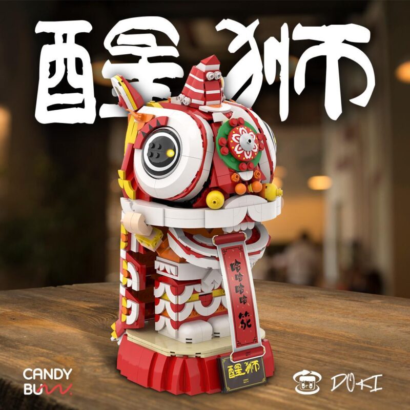 Hình ảnh chính của bộ lắp ghép Mô hình Đầu Lân Candy Buw 860966, một figure DOKI đội đầu lân rực rỡ, phù hợp cho con trai 12 tuổi.