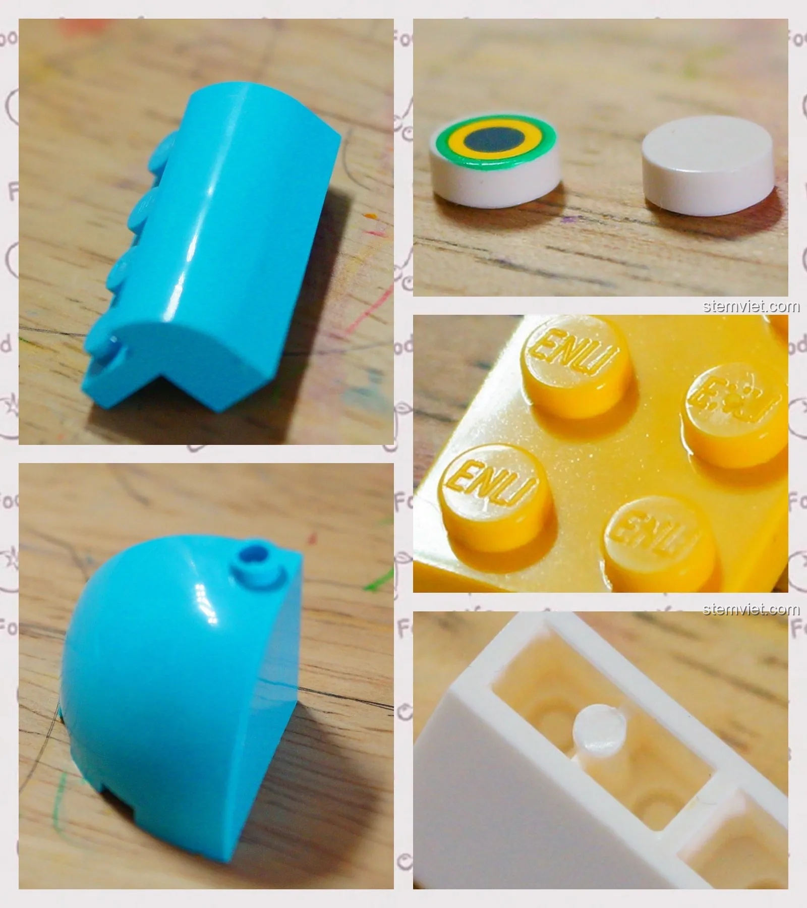 Cận cảnh chất lượng các mảnh ghép của bộ đồ chơi mô hình 3702, cho thấy độ hoàn thiện và màu sắc của nhựa.