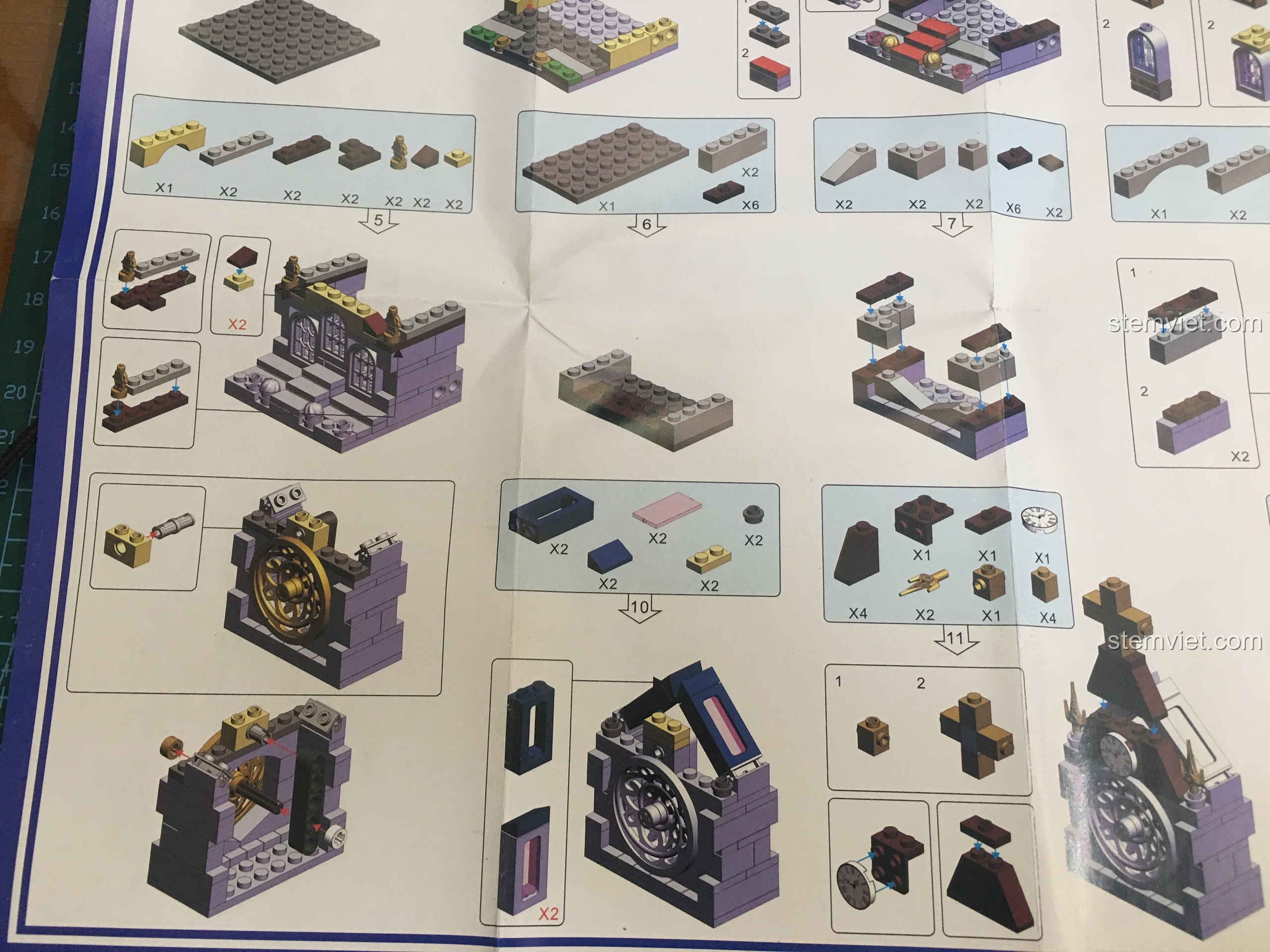 Chi tiết các bước trong tờ hướng dẫn lắp ráp bộ KAZI 5001, bố cục hơi dày đặc.