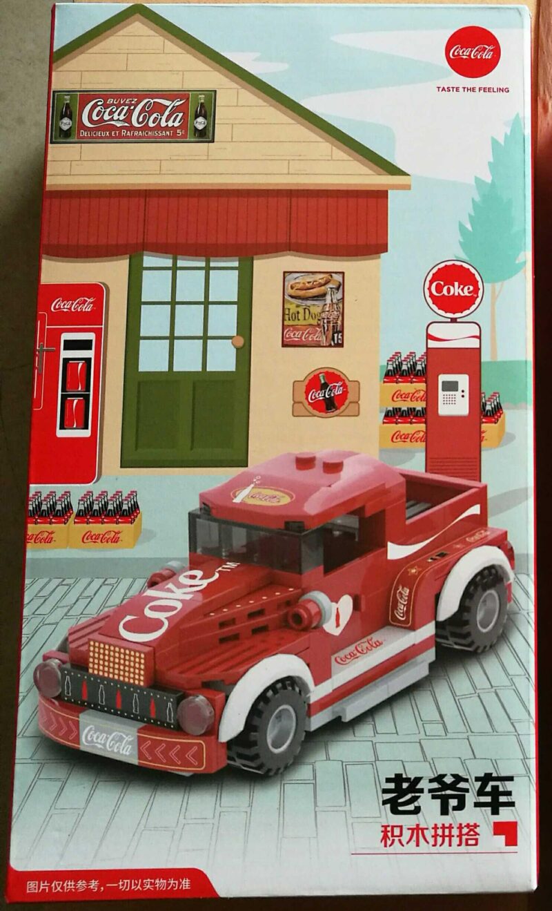 Hộp đồ chơi lắp ráp xe tải cổ điển Coca-Cola GGSY942308465B, mô hình xe bán tải vintage màu đỏ cho con trai 12 tuổi.