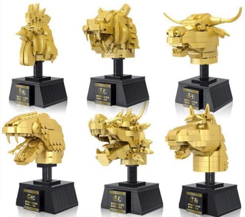 Hộp bộ lắp ghép Đầu Hổ Đồng COGO 12404-4, đồ chơi lắp ráp Đầu Hổ Đồng, mô hình 12 Con Giáp, phù hợp bé trai 6 tuổi, giá tốt.