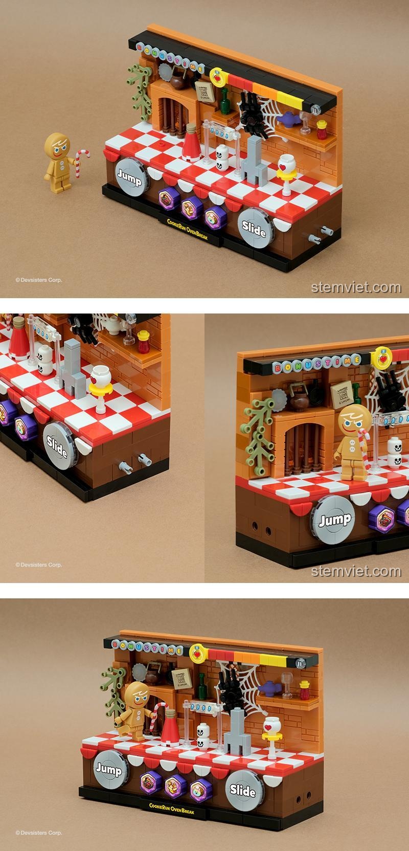 Video GIF thể hiện cơ chế trượt độc đáo của bộ lắp ghép CookieRun CR-OVENBREAK, mô phỏng hành động trong game.