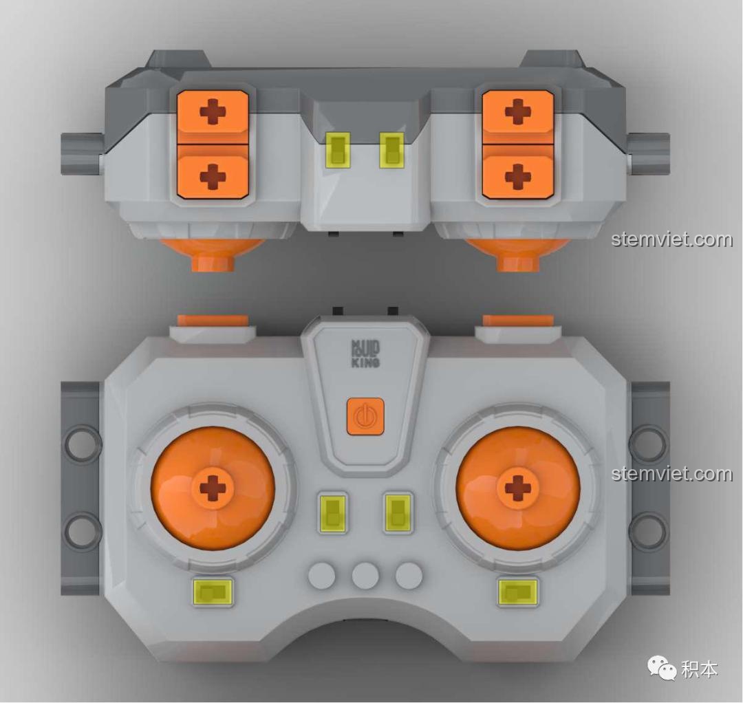 Hướng dẫn cách đảo chiều quay động cơ bằng cách gạt các công tắc nhỏ trên tay cầm điều khiển của bộ M-0019.