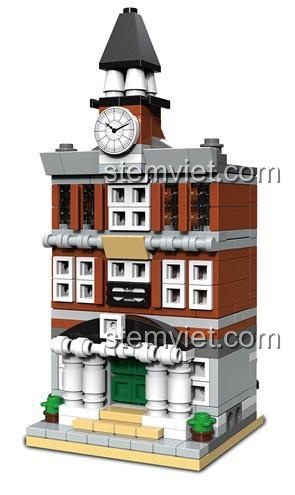 Ảnh render chính thức của bộ lắp ghép Tòa Thị Chính Mini Decool 1118, thể hiện thiết kế kiến trúc cổ điển.