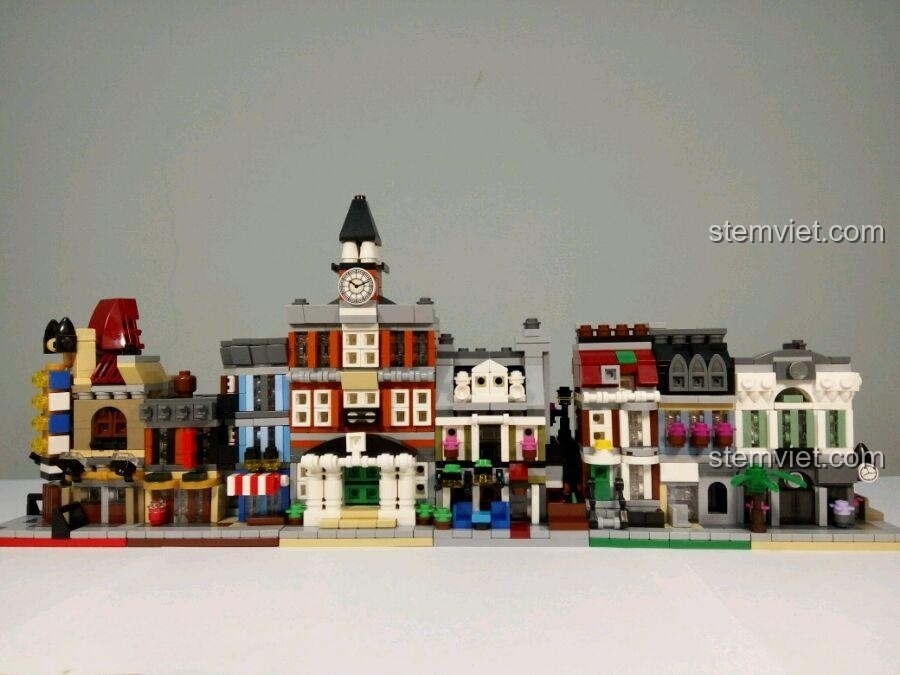 Bộ sưu tập phố mini với Tòa Thị Chính Decool 1118 là trung tâm, một món đồ chơi sáng tạo cho bé.