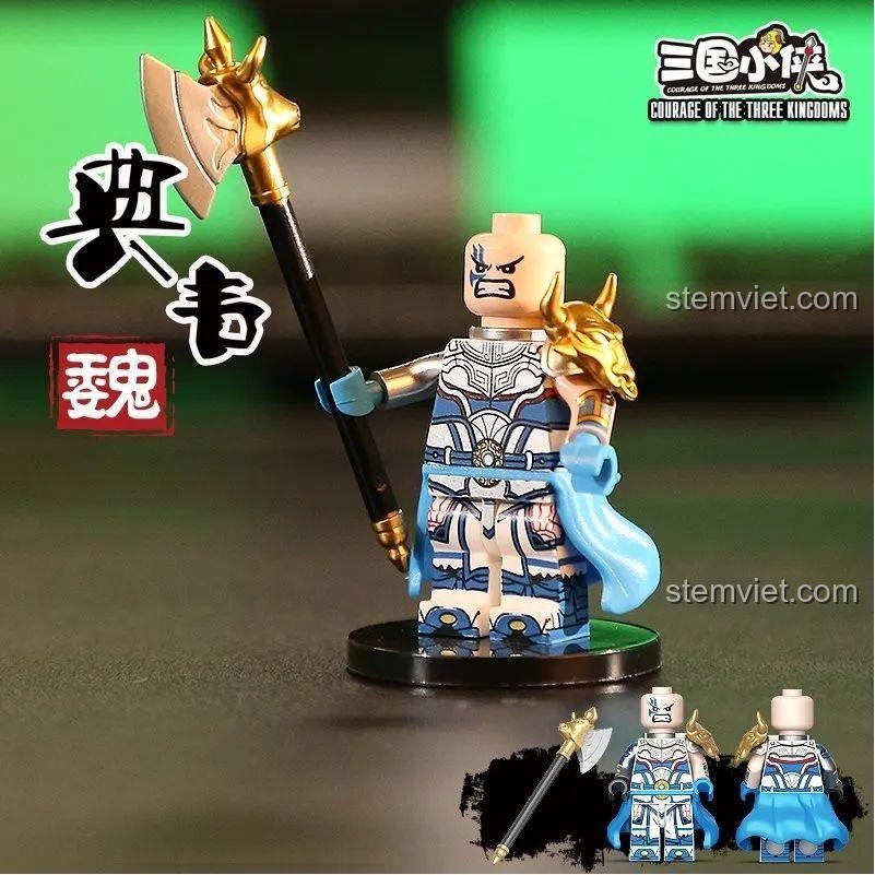 Minifigure Tam Quốc Chí DECOOL 20331 Điển Vi với vũ khí, đồ chơi mô hình Nhân vật Tam Quốc, bộ xếp hình Tướng lĩnh Tam Quốc, giá tiết kiệm