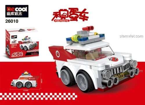 Hộp và kích thước bộ lắp ráp Xe Bắt Ma Ecto-1 DECOOL, đồ chơi thông minh cho bé trai.