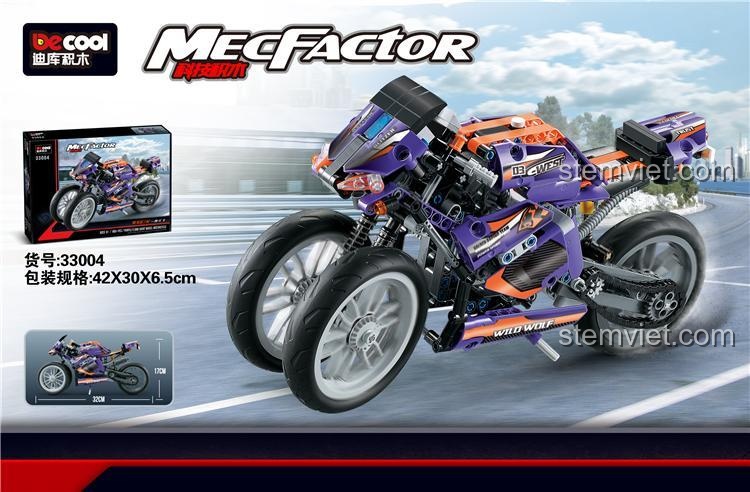 Cận cảnh hệ thống treo và hệ thống lái độc đáo của bộ lắp ráp Xe máy 3 bánh Decool.
