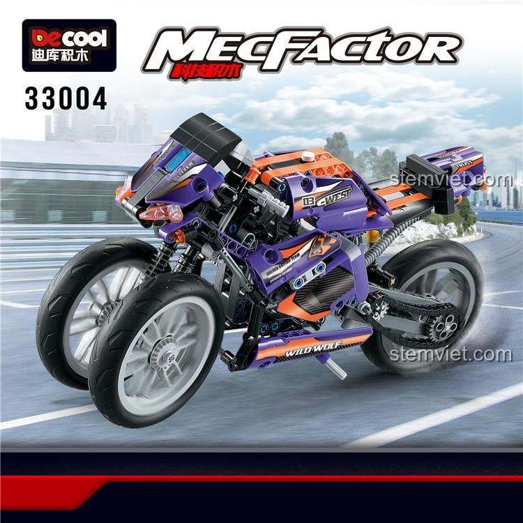 Góc nhìn từ bên hông của đồ chơi mô hình Mô tô Yamaha Niken GT 33004, khoe trọn bộ khung và động cơ chi tiết.