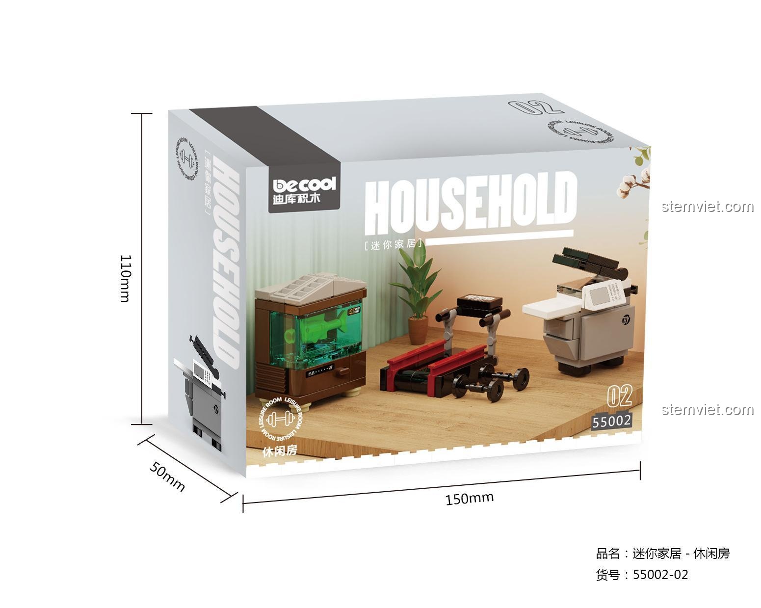 BrickCool 55002 phòng ngủ, đồ chơi xây dựng Phòng ngủ, nội thất mini đáng yêu cho bé.