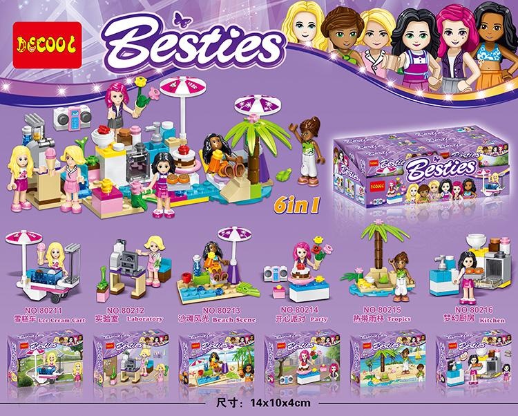 Bộ lắp ghép Phòng thí nghiệm DECOOL 80212 Besties cho bé gái 6 tuổi, đồ chơi mô hình giá tốt giúp khám phá khoa học.