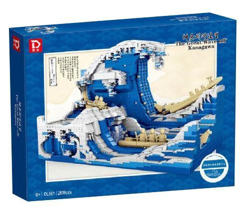 Hộp bộ lắp ghép Dele DL860 Tranh Sóng Lừng Kanagawa, một món đồ chơi mô hình nghệ thuật cho người lớn và trẻ trên 16 tuổi.