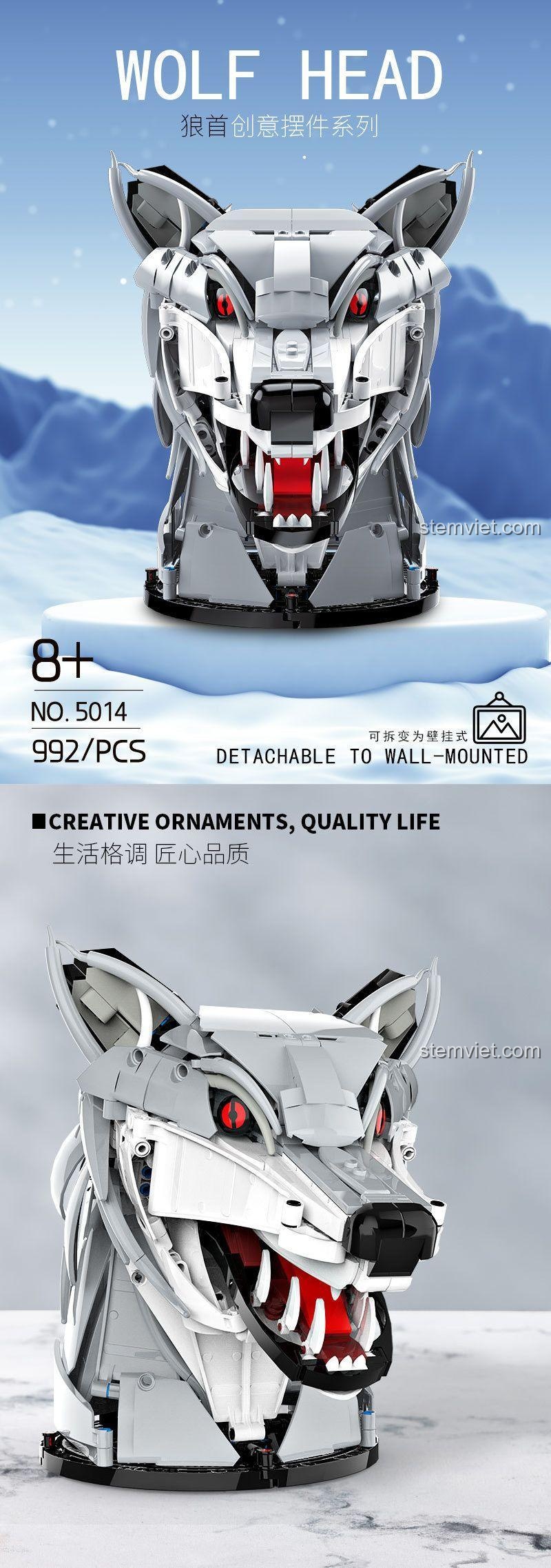 Các góc nhìn của đồ chơi mô hình đầu sói technic DK 5014, chất lượng cao giá tốt.