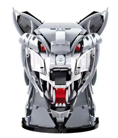 Hộp sản phẩm bộ lắp ráp đầu sói treo tường DK 5014 với 992 chi tiết.