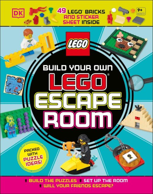 Bìa sách Build Your Own LEGO Escape Room với hình ảnh các mô hình LEGO® và minifigure