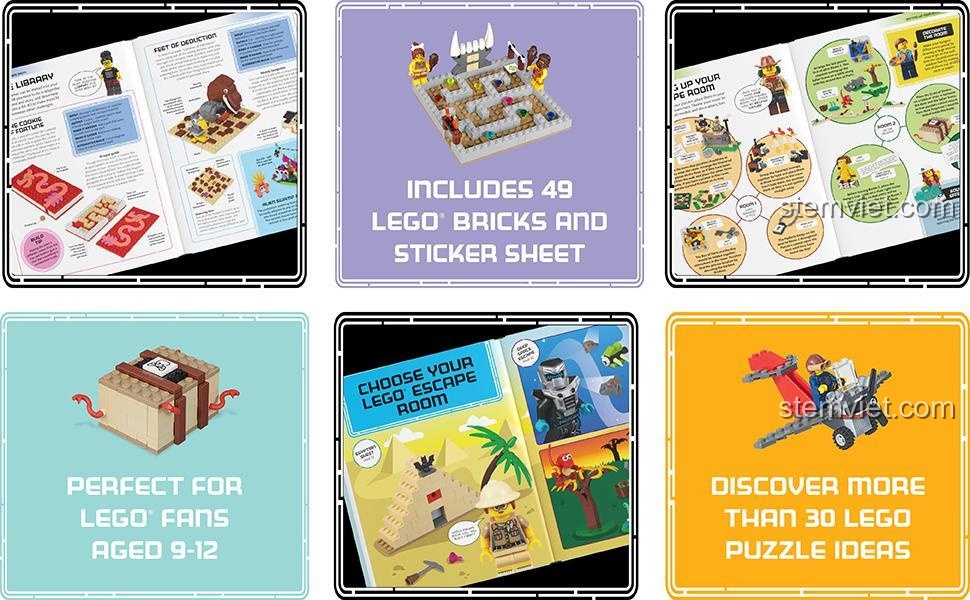 Trang sách hướng dẫn xây dựng mô hình LEGO® trong sách Build Your Own LEGO Escape Room