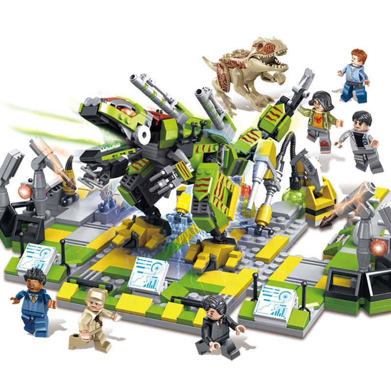 Chi tiết 4 mẫu robot khủng long Stegosaurus, Triceratops, Pterosaur, Brachiosaurus từ bộ lắp ráp Elephant JX90069.