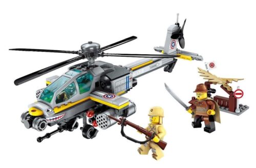 Bộ lắp ghép Trực Thăng Apache Enlighten 1719 có khả năng biến hình, bắn đạn nhựa, dành cho bé trai 6 tuổi, giá tốt.