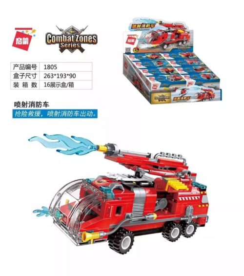 Bộ lắp ghép Xe Cứu Hỏa Enlighten 1805-6 phun nước thật, đồ chơi lắp ráp cho bé trai 6 tuổi giá tốt.