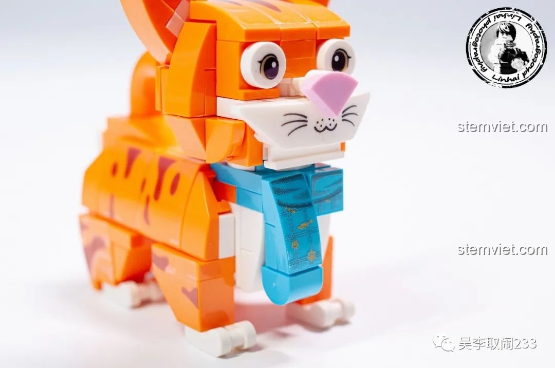 Phụ kiện chuột đồ chơi đi kèm mô hình lắp ráp Mèo Anh Lông Ngắn Xanh Forange Block FC8283-11.