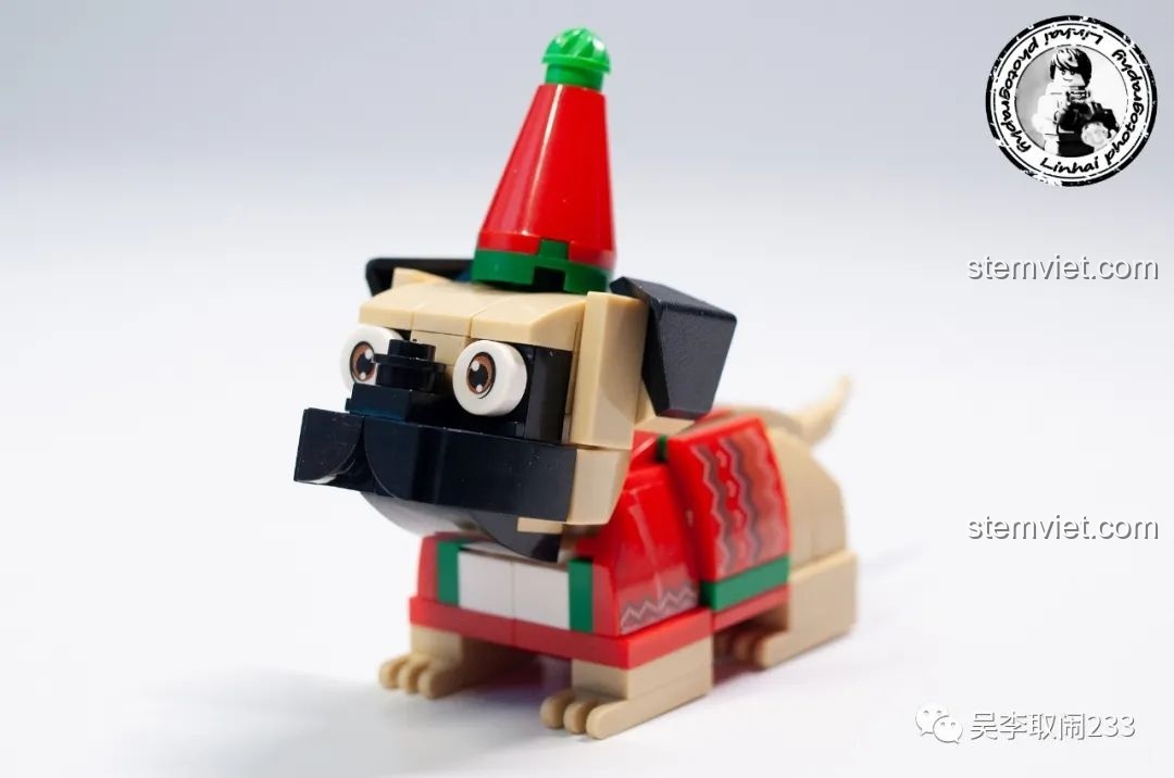 Phụ kiện xương lớn màu trắng đi kèm mô hình lắp ráp Chó Shar Pei Forange Block FC8283-4.