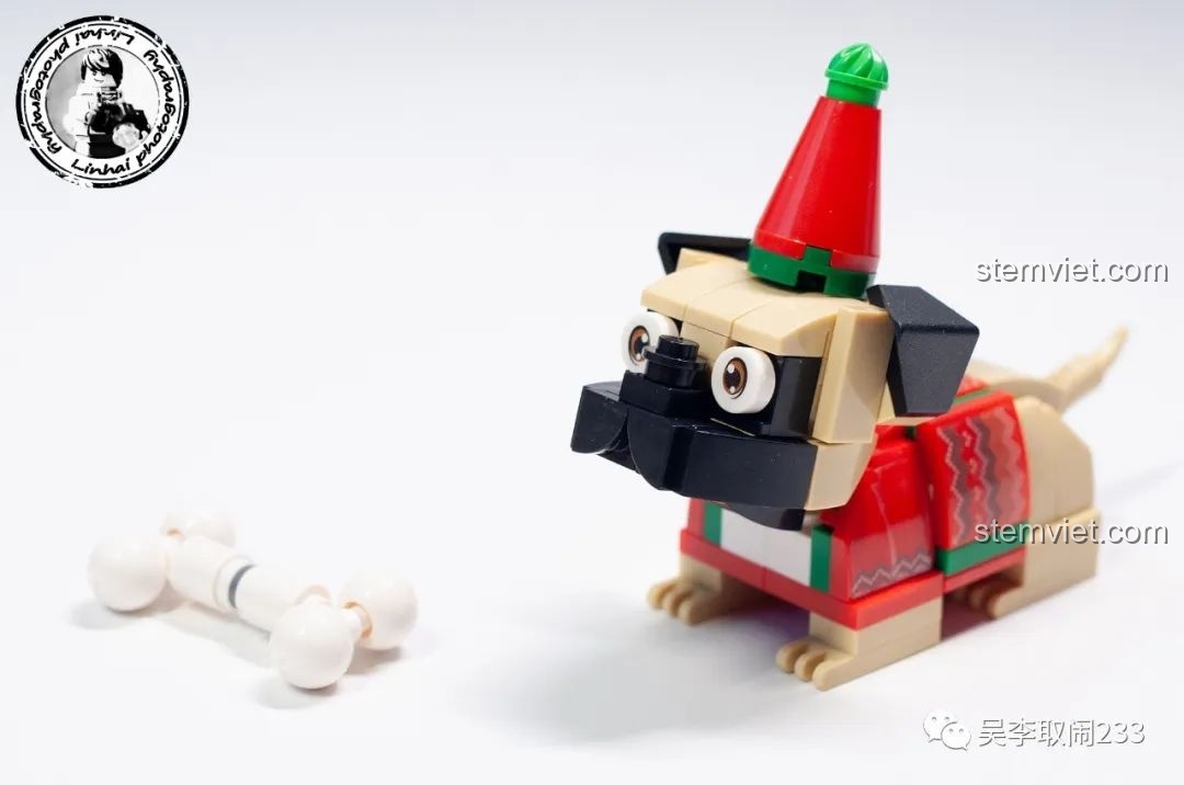 Mô hình lắp ráp Chó Shar Pei Forange Block FC8283-4 nhìn từ trên cao, thể hiện tổng thể thiết kế.