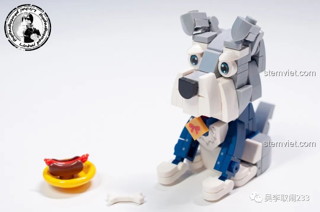 Mô hình lắp ráp Mèo Sphynx Forange Block FC8283-7 nhìn từ bên hông, nổi bật chi tiết đuôi và dáng ngồi.