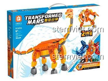 Hộp đồ chơi lắp ráp Robot khủng long Forange FC1021, bộ lắp ghép Chiến thần robot cho bé trai 6 tuổi, chất lượng đảm bảo.