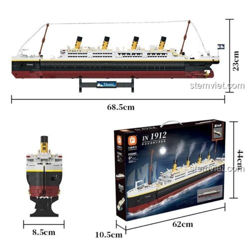 Kích thước mô hình Tàu Titanic Forange FC6005, đồ chơi lắp ráp 2022 chi tiết, phù hợp bé trai 6 tuổi, giá tốt