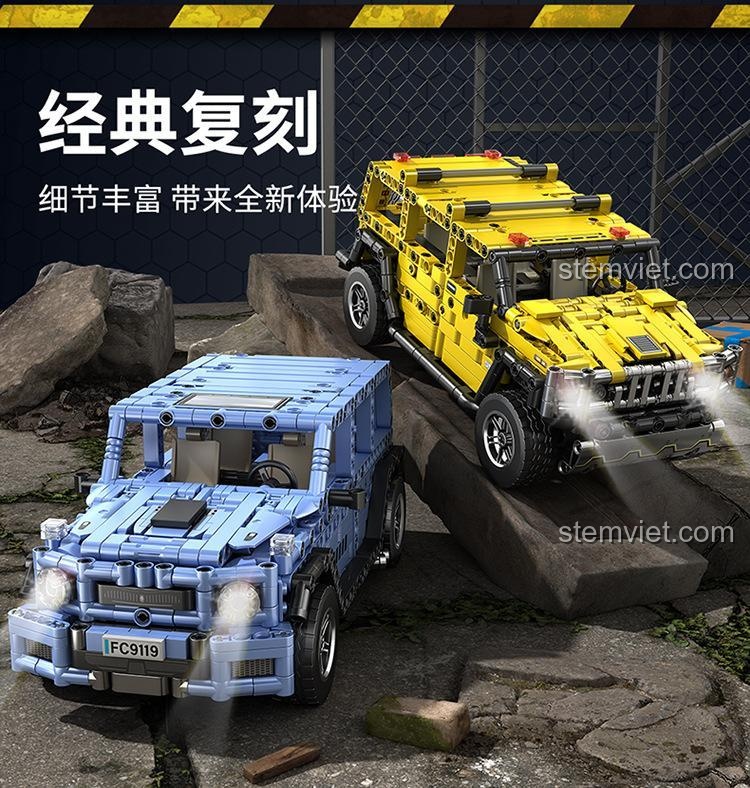 Bộ lắp ghép Mô hình 2 trong 1 xe và robot Forange FC9119 được mô tả là một phiên bản tái hiện kinh điển với nhiều chi tiết.