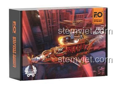 Hộp sản phẩm bộ xếp hình FunWhole 9014 Phi thuyền Steampunk Kẻ Săn Ánh Sáng, 1641 chi tiết.